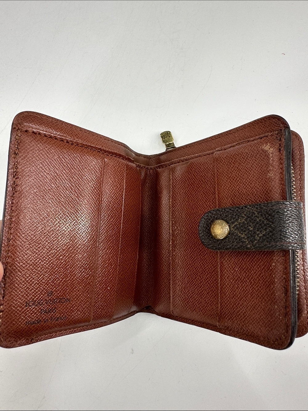 Authentic vintage Louis Vuitton Monogram Compact Wallet - Dark Brown - Picture 5 of 10